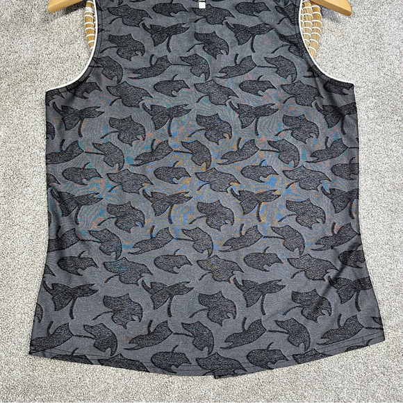 Jamie Sadock Women’s Golf Sleeveless Top Shirt High Neck Collar Printed Size M - Picture 6 of 10